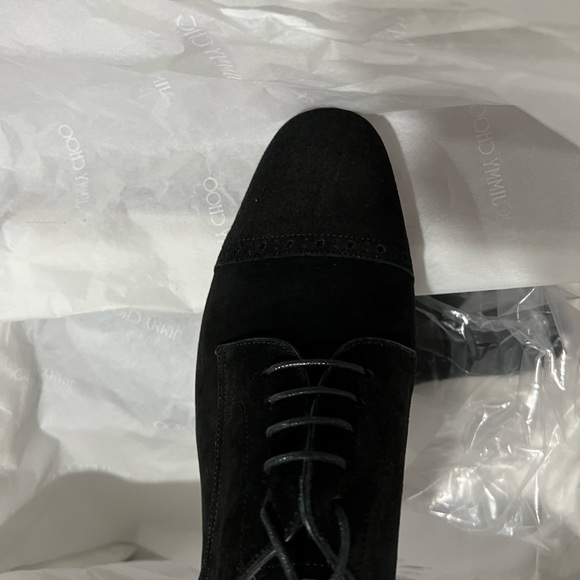 Mens black dress shoe jimmy Choo suede, laces - Picture 6 of 13